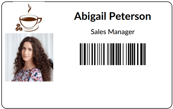 یک کارت برای کارمندی که از برنامه کارمندان ایجاد شده است.