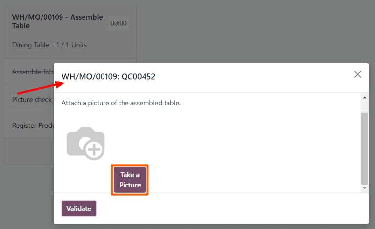 یک بررسی با گرفتن عکس در ماژول کف کارگاه.