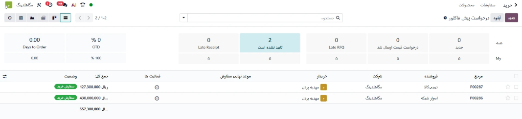 ماژول خرید اودوو